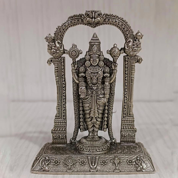 Unique tirupati balaji idol with arch in pure silv...