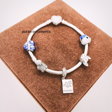 Designer Pure Silver Ladies Charms bracelet