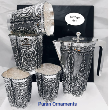 925 pure silver designer jug glasses set po-247-02