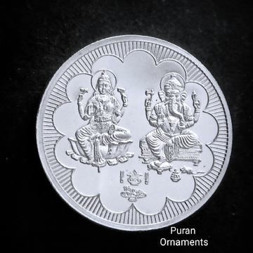 Pure silver ganesh laxmi coin